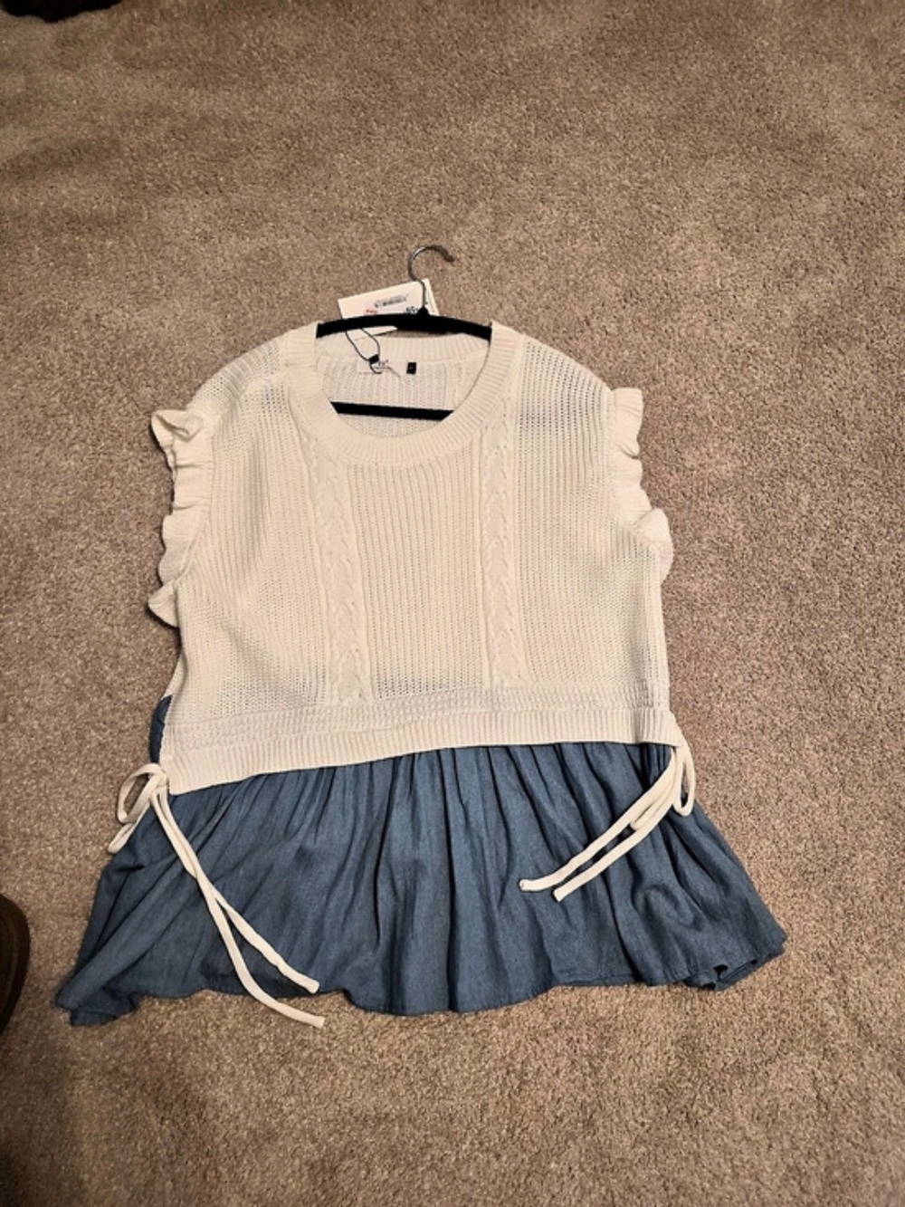 Womens Denim Bottom And Knit Top